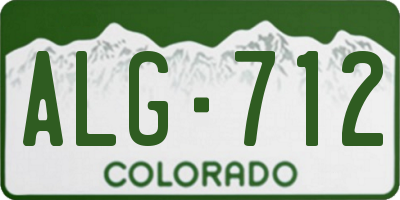 CO license plate ALG712