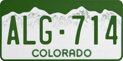CO license plate ALG714