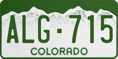 CO license plate ALG715