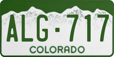 CO license plate ALG717