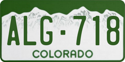 CO license plate ALG718