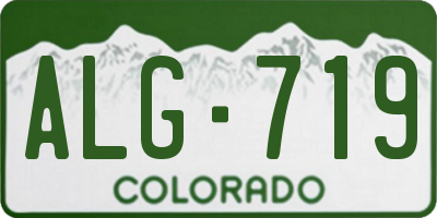 CO license plate ALG719