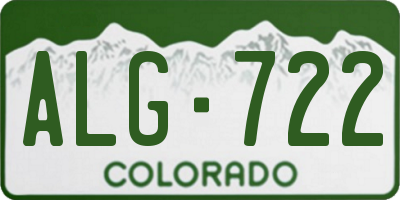 CO license plate ALG722