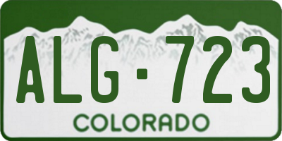 CO license plate ALG723