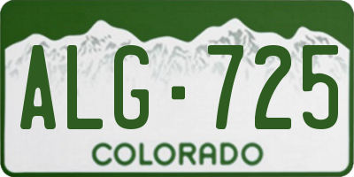 CO license plate ALG725