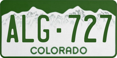 CO license plate ALG727