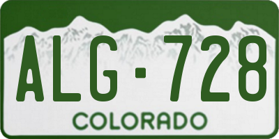 CO license plate ALG728