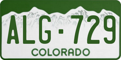 CO license plate ALG729