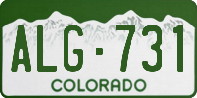 CO license plate ALG731