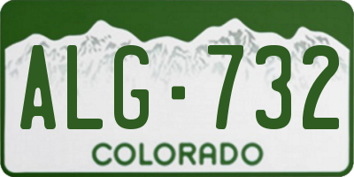 CO license plate ALG732
