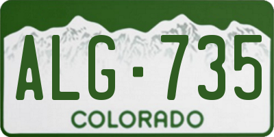 CO license plate ALG735