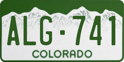 CO license plate ALG741