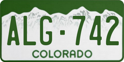 CO license plate ALG742