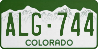 CO license plate ALG744