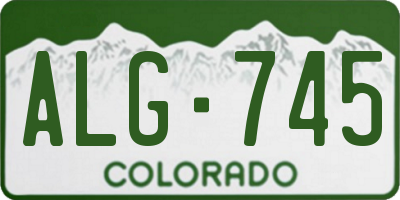 CO license plate ALG745