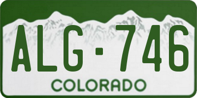 CO license plate ALG746