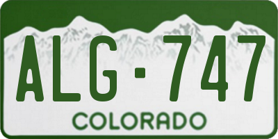 CO license plate ALG747