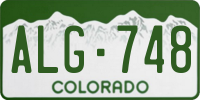 CO license plate ALG748