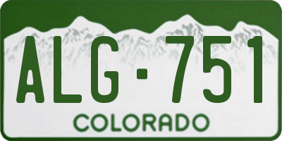 CO license plate ALG751