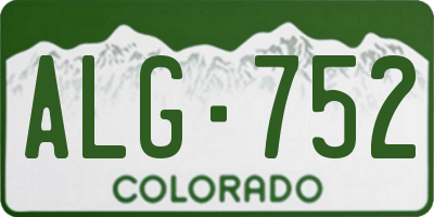 CO license plate ALG752