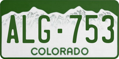 CO license plate ALG753