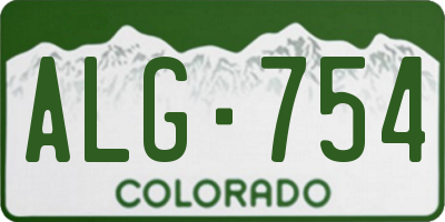 CO license plate ALG754
