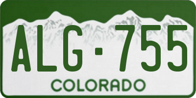 CO license plate ALG755