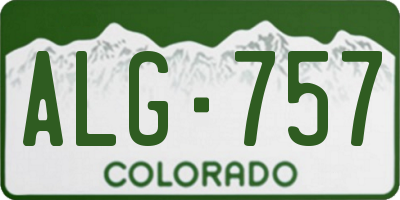 CO license plate ALG757