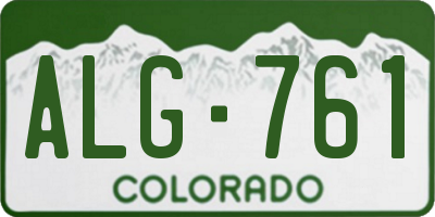 CO license plate ALG761