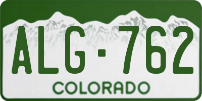CO license plate ALG762