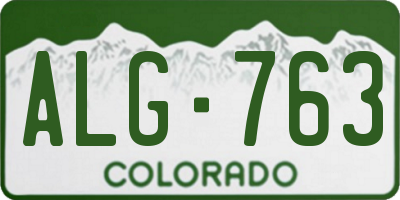 CO license plate ALG763