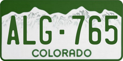 CO license plate ALG765