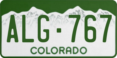 CO license plate ALG767
