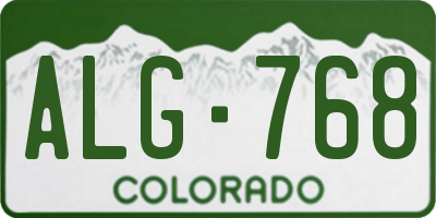 CO license plate ALG768