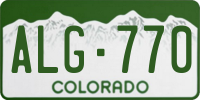 CO license plate ALG770