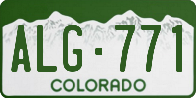 CO license plate ALG771