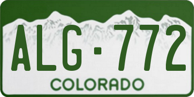 CO license plate ALG772