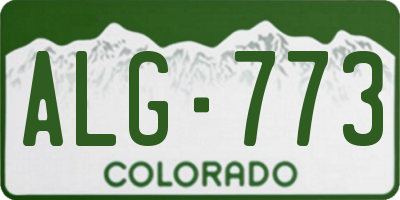 CO license plate ALG773