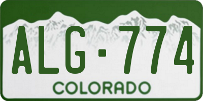 CO license plate ALG774