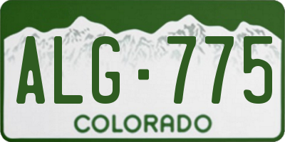 CO license plate ALG775