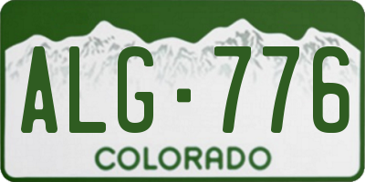 CO license plate ALG776
