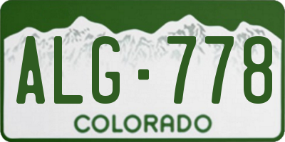 CO license plate ALG778