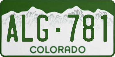 CO license plate ALG781