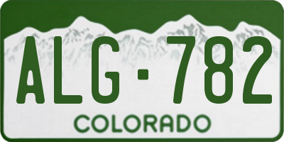 CO license plate ALG782