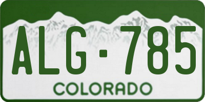 CO license plate ALG785