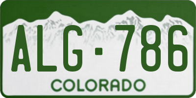 CO license plate ALG786