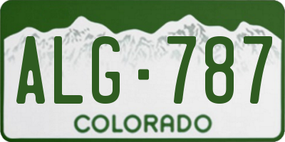 CO license plate ALG787