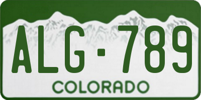 CO license plate ALG789