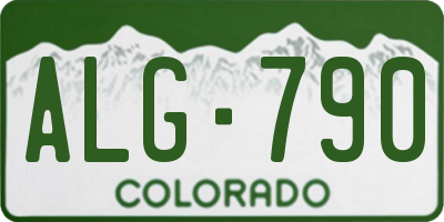 CO license plate ALG790