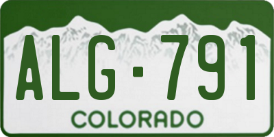 CO license plate ALG791